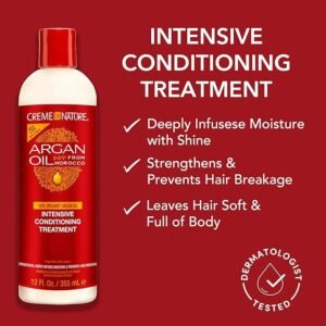 CREME OF NATURE SULFATE FREE MOIST & SHINE SHAMPOO AND INTENSIVE CONDITIONER TREATMENT