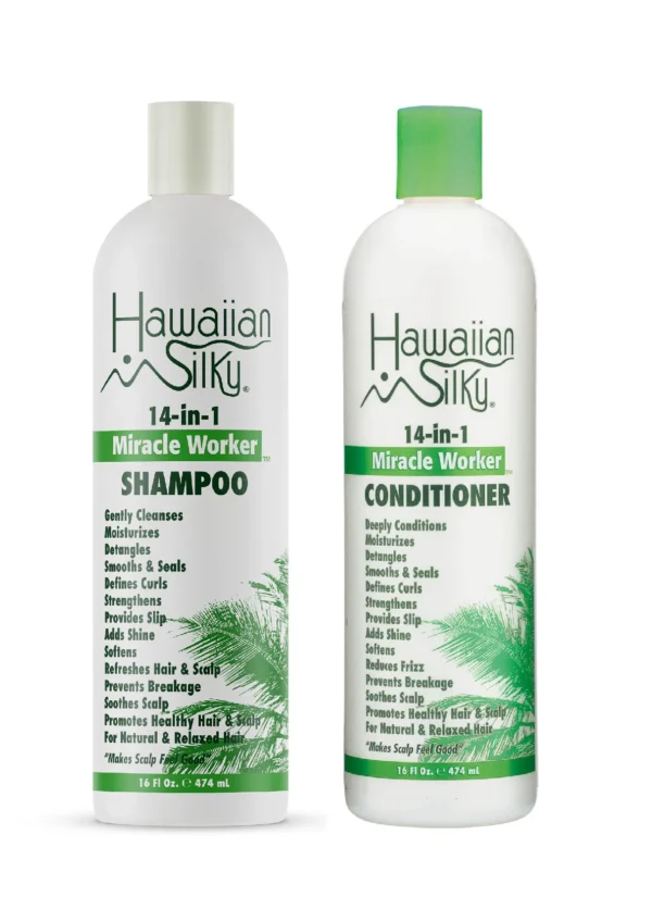 HAWAIIAN SILKY MIRACLE WORKER SHAMPOO and CONDITIONER 16OZ BUNDLE - Image 2