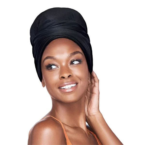 Red Satin Lined Infinity Turban - Image 7