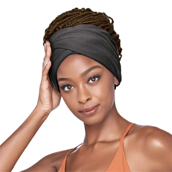 Red Satin Lined Infinity Turban Open Top - Image 6